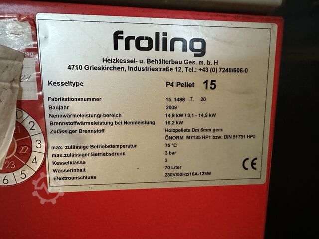 Pelletkessel, Pelletheizung Fröling P4 3-15 kW
