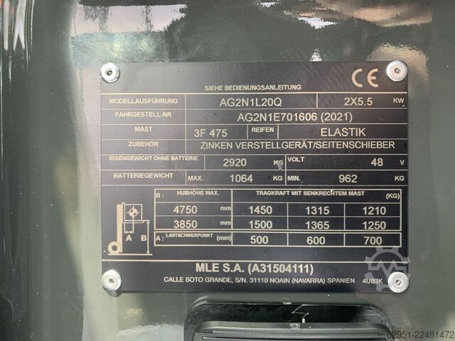 Elektrische vorkheftruck 3 wielen UniCarriers TX3-20L