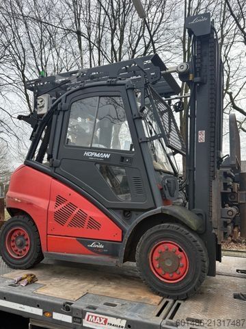 Front loader forklift LINDE H40 D mit Bellengreifer , klima