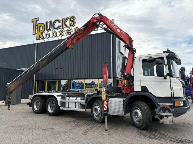 Crane Scania P 410 + FASSI F 165 - 2X EXT. + 8X4 + HAAKARM S...