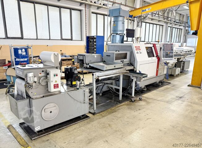 Strung automat CNC cu prelucrare prin strunjire longitudinală + alimentator de bare TRAUB + EMCO - 5 Maschinen : 3 mal TNL 26 + 2 mal Turn 332 MC