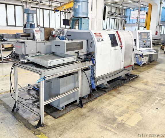 Strung automat CNC cu prelucrare prin strunjire longitudinală + alimentator de bare TRAUB + EMCO - 5 Maschinen : 3 mal TNL 26 + 2 mal Turn 332 MC