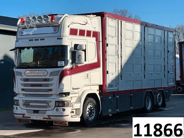 Boskapsbil SCANIA R520 6x2 LL 4.Stock Menke Hubdach Tränke Retarde