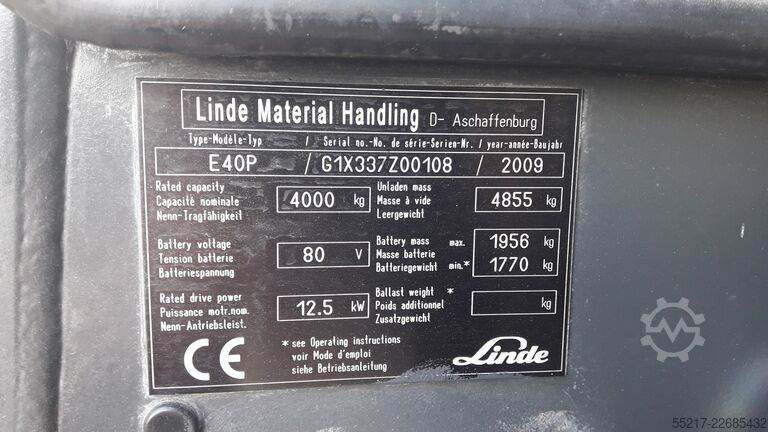 περονοφόρο ανυψωτικό Linde E 40 P