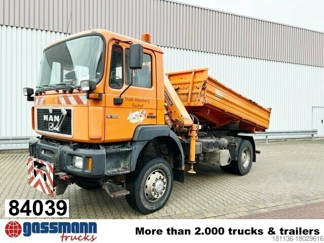 Camión volquete MAN 19.293 4x4 BL mit Kran Meiller MK77RS2