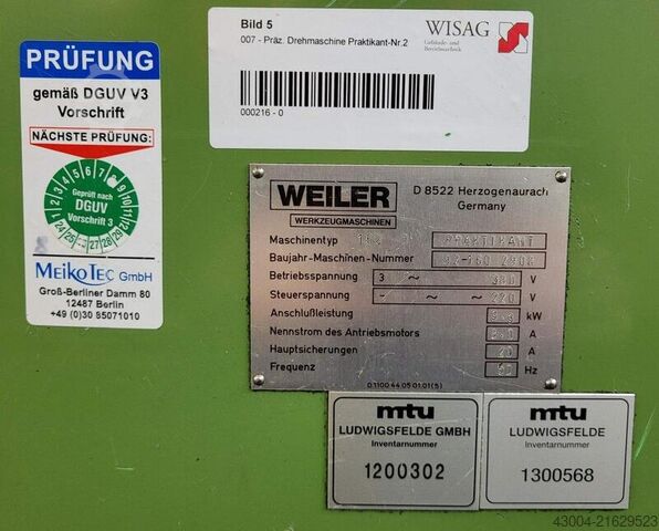 Κεντρικός τόρνος Unbekannt/Unknown WEILER Praktikant 160
