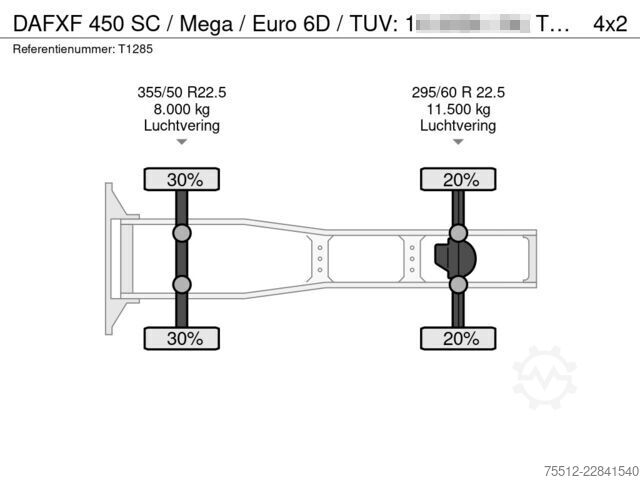 Standard-SZM DAF XF 450 SC / Mega / Euro 6D / TUV: 10-2026 / NL ...