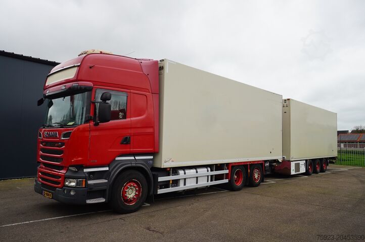 Gekoeld/bevroren transport Scania R 580 V8 6X2 FRIGO RETARDER IN COMBI WITH BURG ...