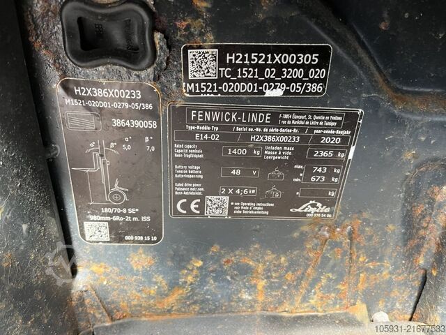 Elektrikli 3 tekerlekli forklift Linde E14-02
