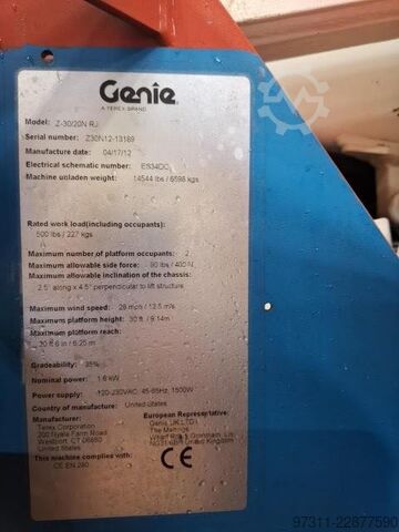 Leddelt teleskopisk arbejdsplatform Genie Z-30/20N RJ