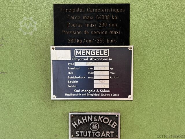 Hydraulische pers MENGELE E64-1250