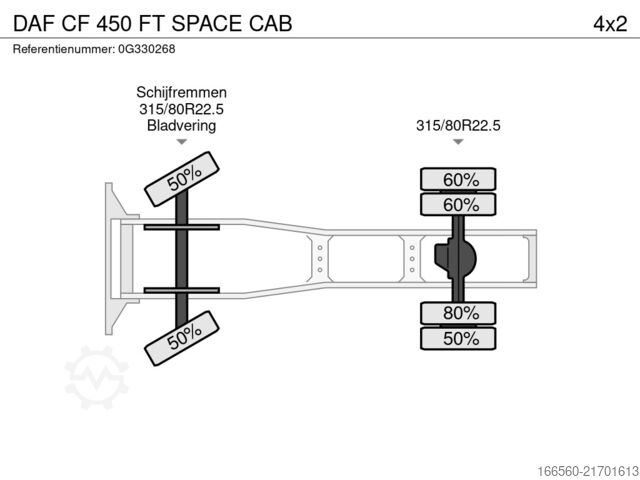 Standaard trekker DAF CF 450 FT SPACE CAB