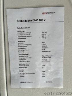 Verticale bewerkingscentrum Deckel Maho DMC 100 V