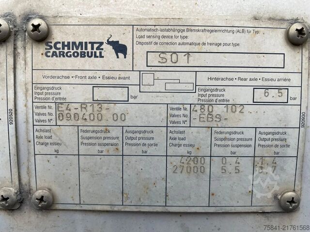 Læsseplatform Schmitz Cargobull S01