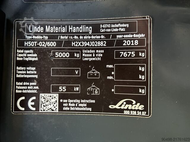 Linde H50T med Kaup gaffelställare Linde H50T