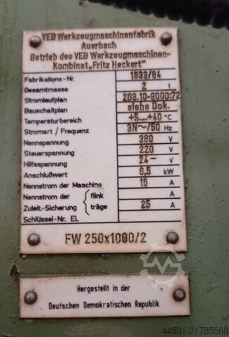 Universal horisontell fräsmaskin Auerbach FW 250 x 1000 / 2