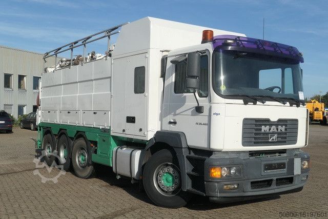 Vacuum tank truck MAN 35.464 FVNLC 8x2, Müller-Fatmaster, Saugaufbau