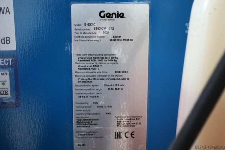 Teleskopik platform Genie S65XC Guarantee! Diesel, 4x4 Drive, 21.8m Working