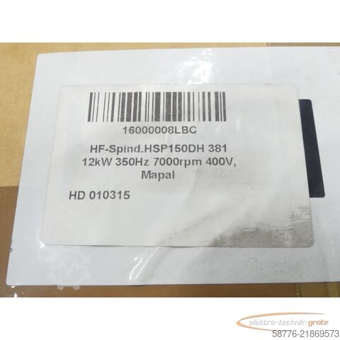 Componenta GMN HSP150DH 381 12 kW 350Hz 7000rpm 400V - HF-Spindel Mapal --