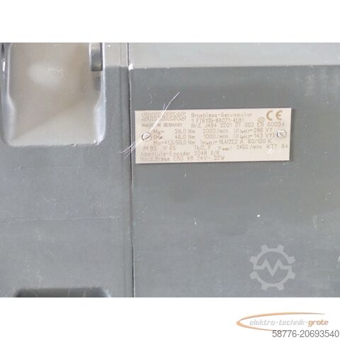 Kontrol ünitesi Siemens 1FT6105-8AC71-4EB1 Synchronservomotor SN.E J494320101003