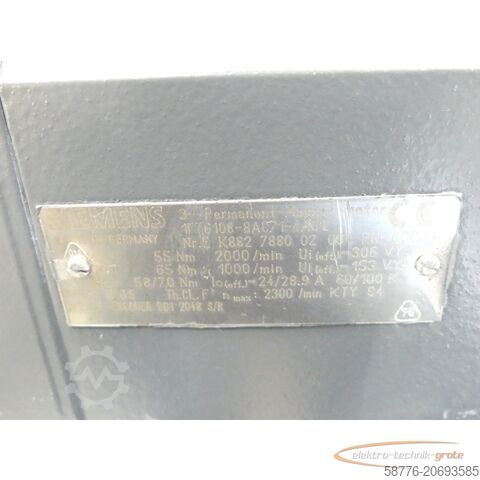 Styreenhed Siemens 1FT6108-8AC71-4AG1 Synchronservomotor SN ZK882788002004