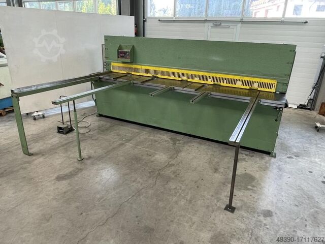 Hydraulische tafelschaar, pendelplaatenschaar, plaatstaalschaar, hydraulische plaatenschaar SAFAN VS 310 / 4