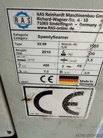 Fold former RAS SpeedySeamer 22.09