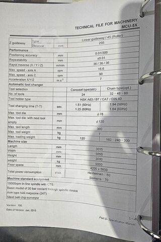 Pionowe centrum obróbcze Microcut MCU-5X