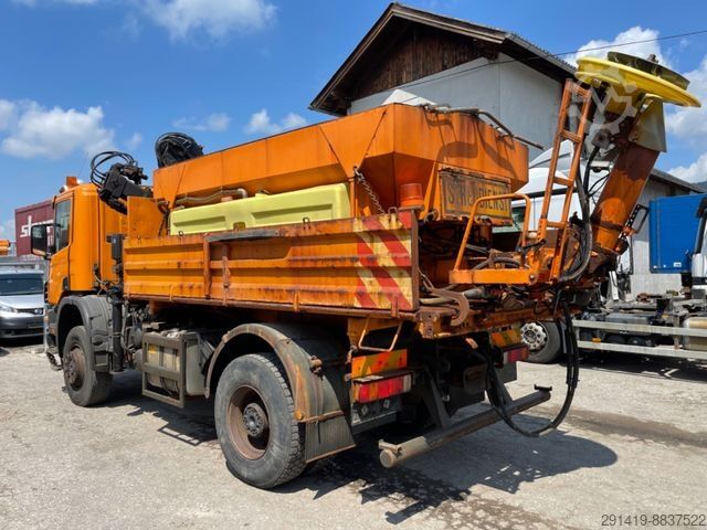 Wywrotka SCANIA P114CB 4x4 Allrad 3-SKipper mit Frontkran Bj2000