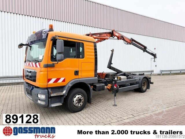 Abrollkipper MAN TGM 16.250 4x2 BL, Kran Atlas AK 65.2-A2L,