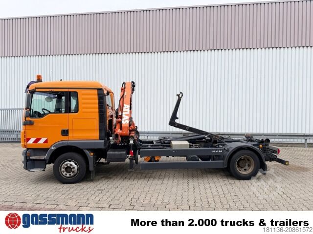 Abrollkipper MAN TGM 16.250 4x2 BL, Kran Atlas AK 65.2-A2L,