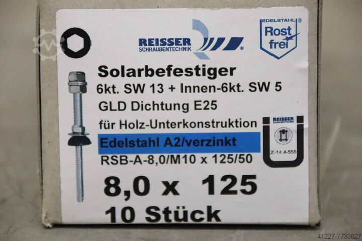 Solar bevestiger 8,0 x 125, 10 stuks Reisser RSB-A-8,0/M10 x 125/50