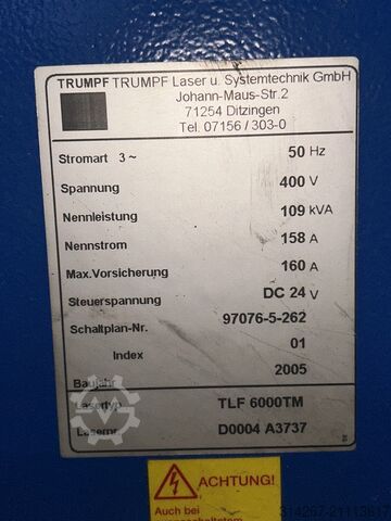 Rozvodné zařízení a rozvaděč TRUMPF Trumatic L-3050 6kW - Schaltschränke