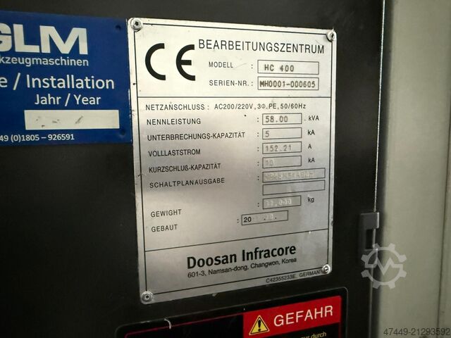 Horizontal-Bearbeitungszentrum Doosan HC 400