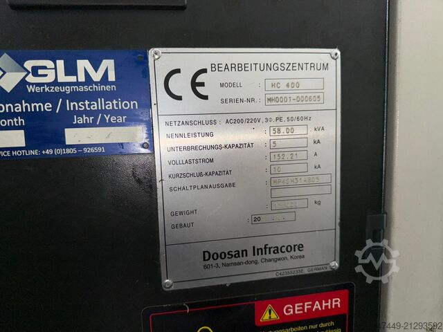 Horizontal-Bearbeitungszentrum Doosan HC 400