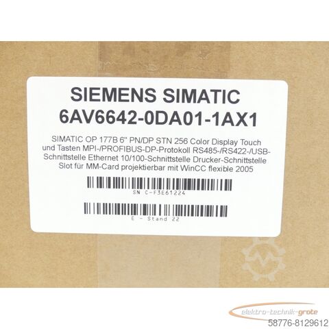 Siemens onderdeel Siemens 6AV6642-0DA01-1AX1 SN:C-F3E61224 generalüberholt mit 6 Monaten Gewährleistung!