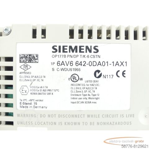 Siemens onderdeel Siemens 6AV6642-0DA01-1AX1 SN:C-WDU51955 generalüberholt mit 6 Monaten Gewährleistung!