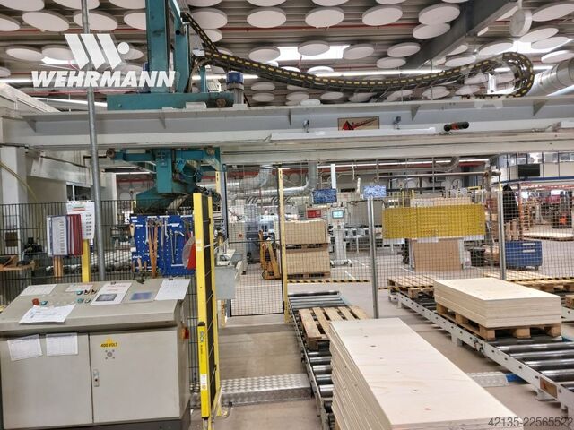 Platenzaag met toevoertafel en stapelinrichting GIBEN Prismatic 2 h100 SPT (1999) GIBEN Prismatic 2 h100 SPT