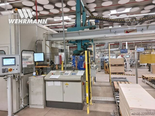 Platenzaag met toevoertafel en stapelinrichting GIBEN Prismatic 2 h100 SPT (1999) GIBEN Prismatic 2 h100 SPT