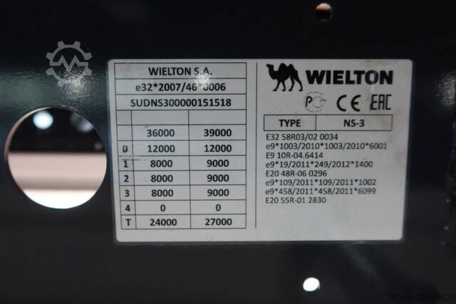 Bőrönd Wielton 3 Asser. Gesloten met Dhollandia klep 2500 kg L...