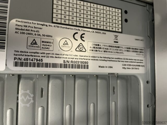 Impressora digital Xerox Versant 180 only 353.000 clicks incl. Fiery, booklet, stacker