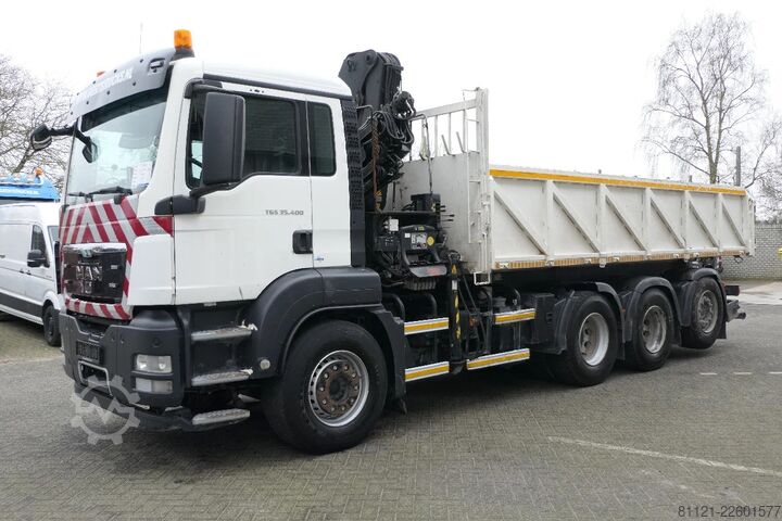 Sklápěč s jeřábem MAN TGS 35.400 | 8X4 | HIAB 144 BS-3 DUO + Remote C...
