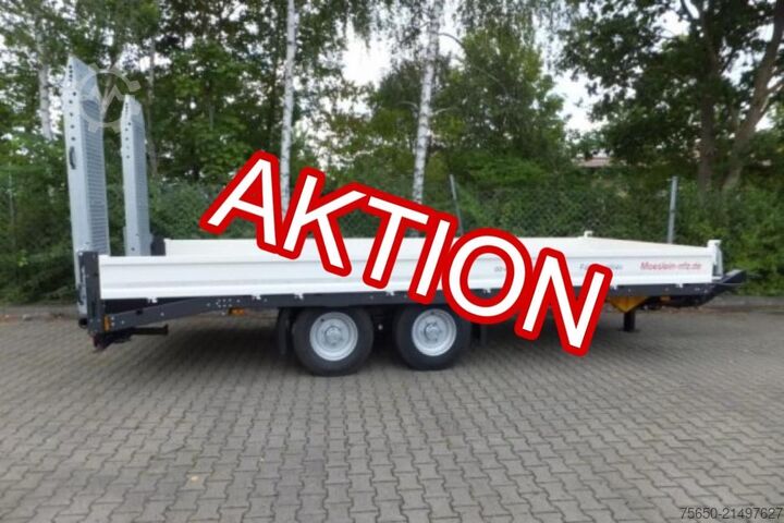 Remolque de plataforma baja Möslein TTT 13- 5,28 Weiß  Neuer 13 t Tandemtieflader