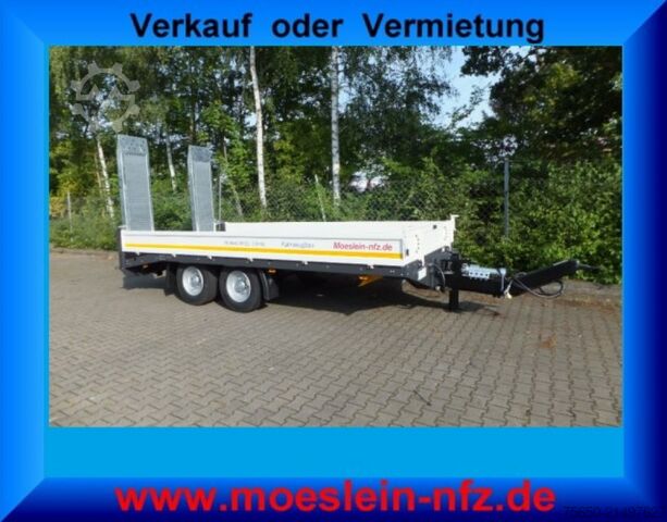 Remolque de plataforma baja Möslein TTT 13- 5,28 Weiß  Neuer 13 t Tandemtieflader