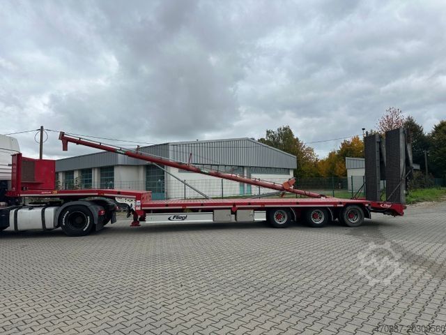 Alacsony rakfelületű félpótkocsi FLIEGL SDS 470 / hydr Hubbett / Seilwinde