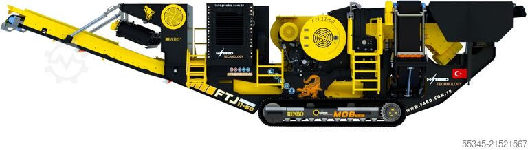 Drticí zařízení FABO Jaw Crusher hard stone crushing machine 100-250 t/h