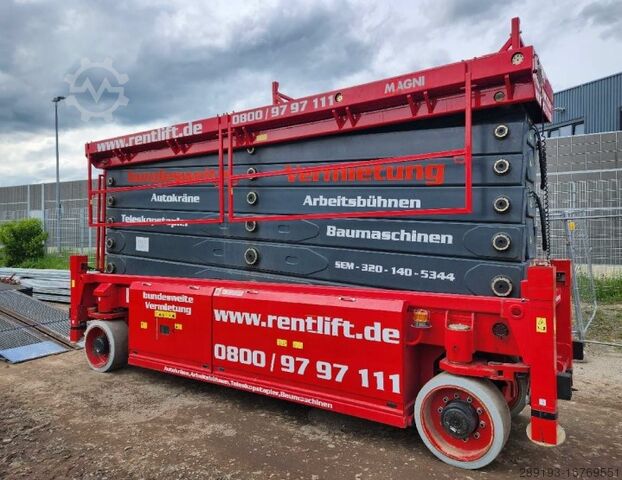 Scherenarbeitsbühne Magni ES3214E 32m Elektro mit Stützen