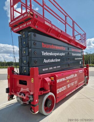 Scherenarbeitsbühne Magni ES3214E 32m Elektro mit Stützen