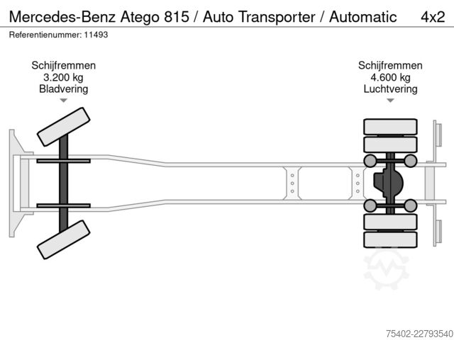 Furgone trasportatore di auto Mercedes-Benz Atego 815 / Auto Transporter / Automatic
