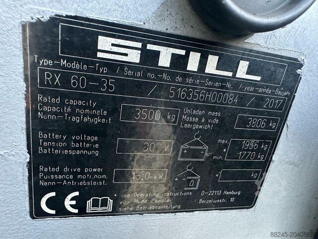 VS-22455 Chariot élévateur électrique triple mât pour conteneurs Still RX60-35 STILL RX60-35